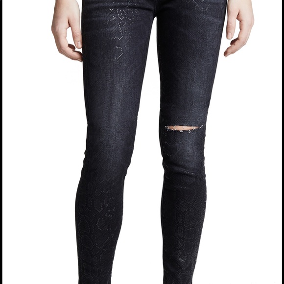R13 ALISON SKINNY IN BLACK SNAKE SIZE 26 NEW WITH TAGS - Picture 5 of 13